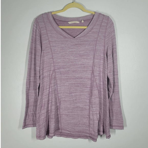 Soft Surroundings Sweater Size S V-Neck Long Sleeve Pullover Space Dye Purple - Picture 1 of 3